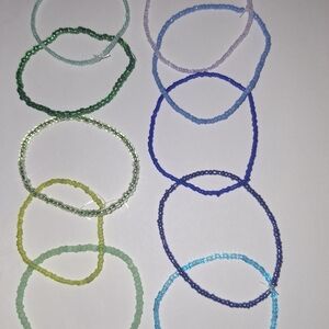 Vibrant Beaded Bracelet Set in Blue and Green